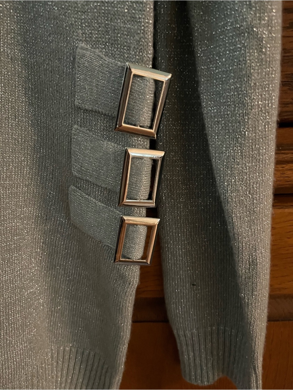 bebe Silver Metallic Cardigan - Picture 2 of 3
